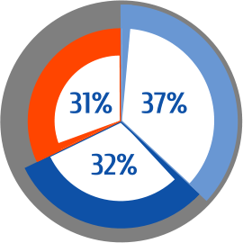 37%   32%   31%